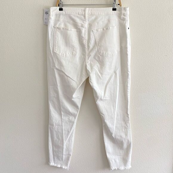 NWT A&F High Rise Super Skinny Ankle Jean Curve Love White With Raw Hem 16 Long - Picture 7 of 13